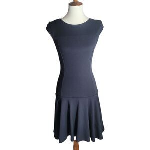 Kate Young Target Cocktail Dress Womens Size 4 Black Ponte Cap Sleeve Open Back